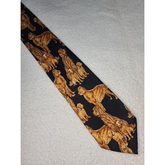 Steven Harris hand made golden retriever puppy dog tie - Picture 2 of 5